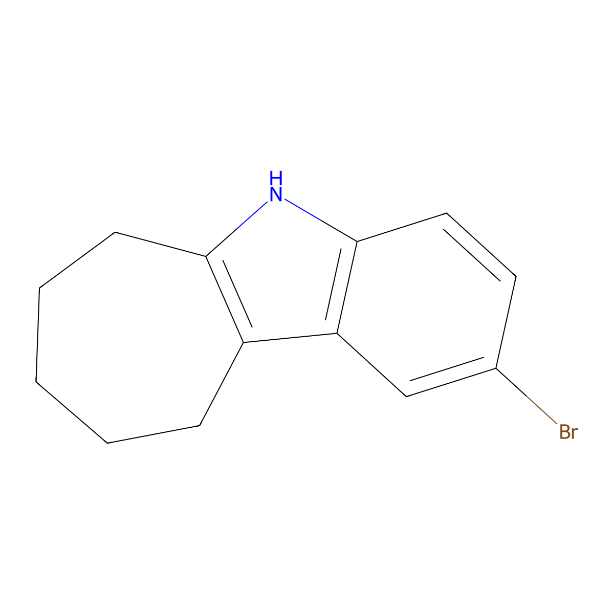 2-Bromo-5,6,7,8,9,10-hexahydrocyclohepta[b]indole molecular structure, CAS 109160-55-6