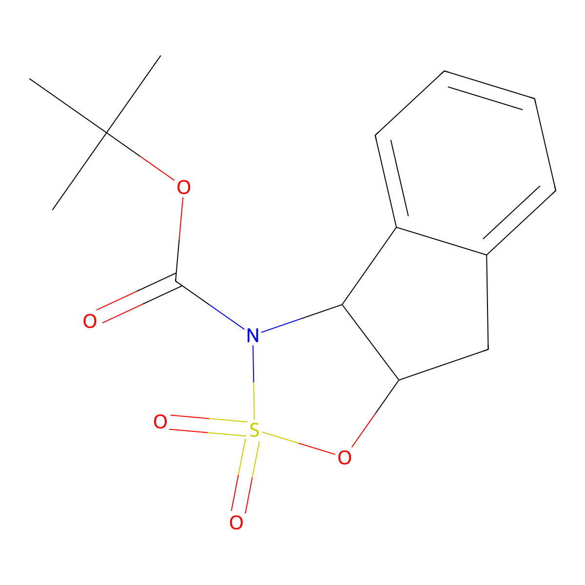 (4S,5R)-3,3a,8,8a-Tetrahydroindeno[1,2-d]-1,2,3-oxathiazole-2,2-dioxide-3-carboxylic acid t-butyl ester molecular structure, CAS 1091606-66-4
