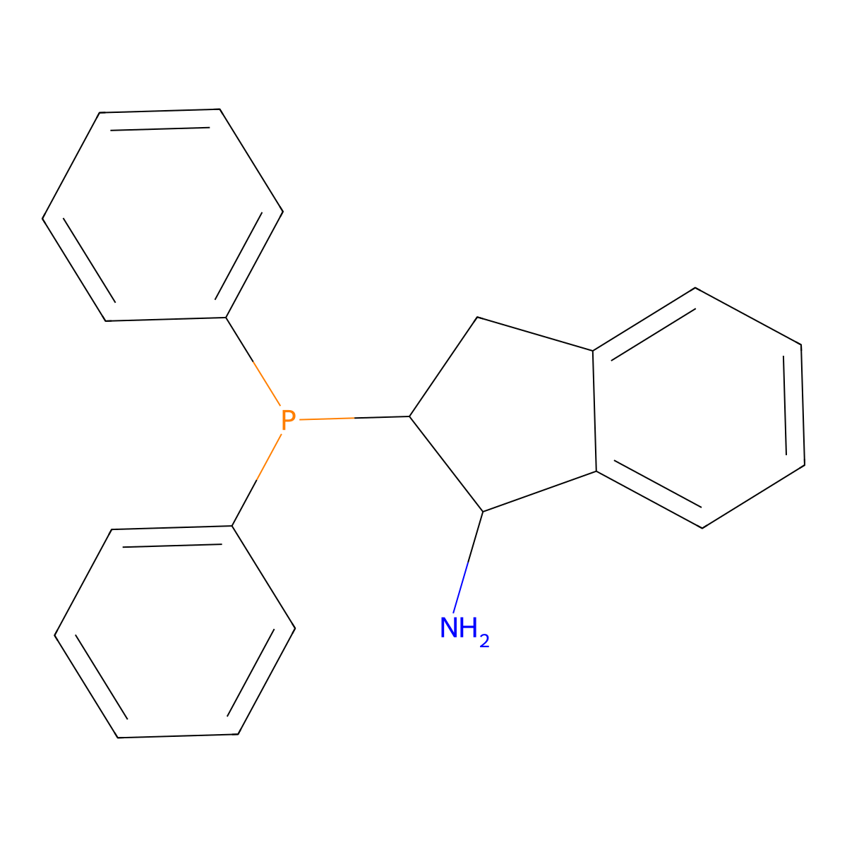(1S,2S)-2-(Diphenylphosphino)-2,3-dihydro-1H-inden-1-amine molecular structure, CAS 1091606-69-7