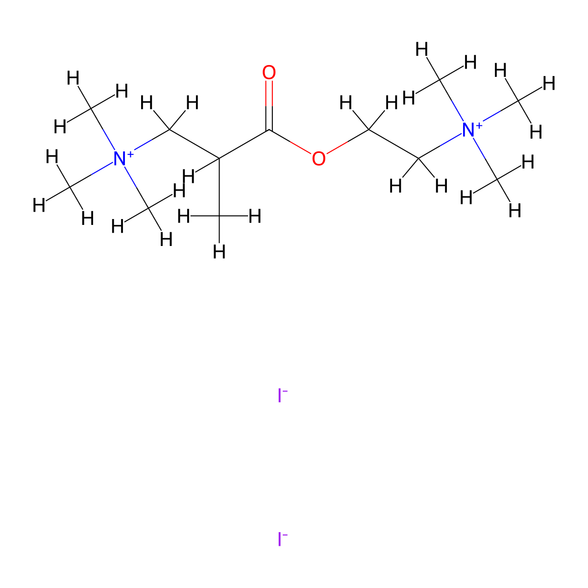 N,N,N,2-Tetramethyl-3-oxo-3-(2-(trimethylazaniumyl)ethoxy)propan-1-aminium diiodide molecular structure, CAS 109161-16-2