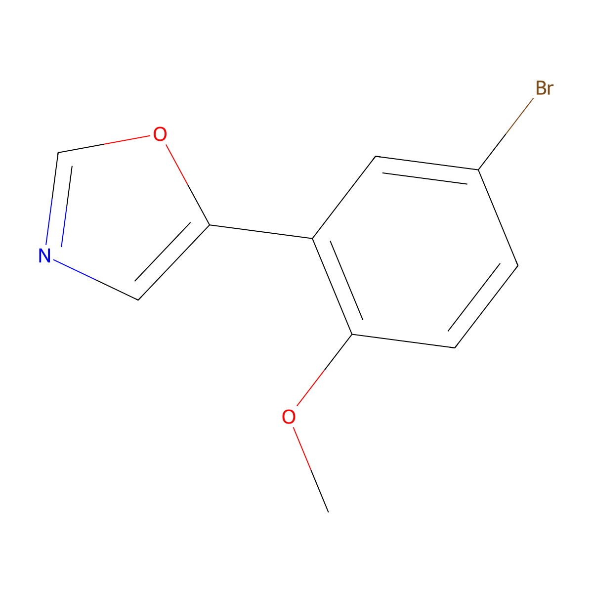 5-(5-Bromo-2-methoxyphenyl)oxazole molecular structure, CAS 1091618-40-4