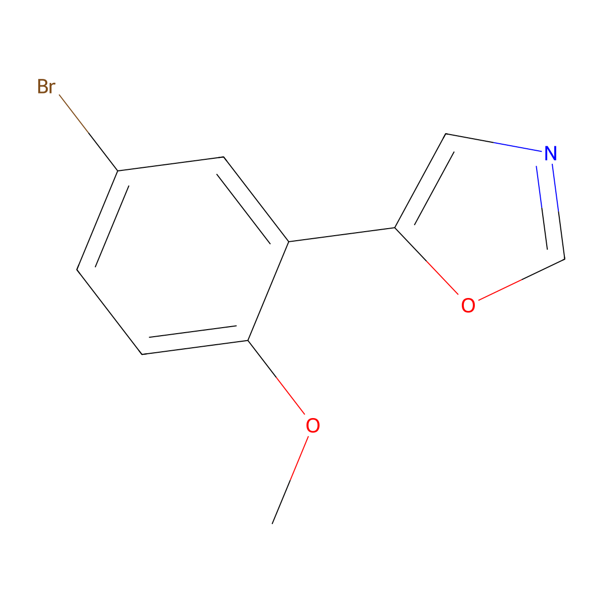 5-(5-Bromo-2-methoxyphenyl)oxazole molecular structure, CAS 1091618-40-4