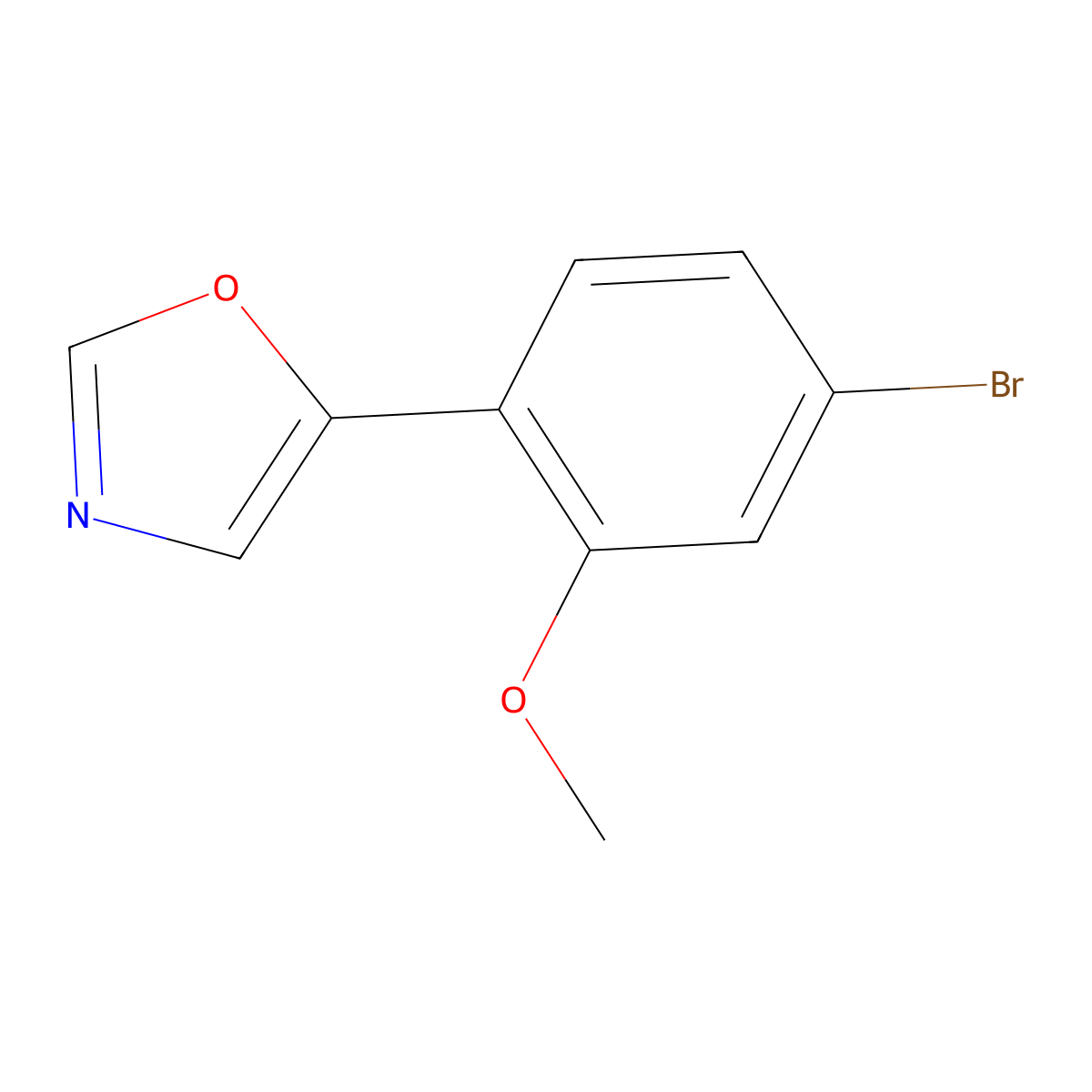 5-(4-Bromo-2-methoxyphenyl)oxazole molecular structure, CAS 1091618-41-5