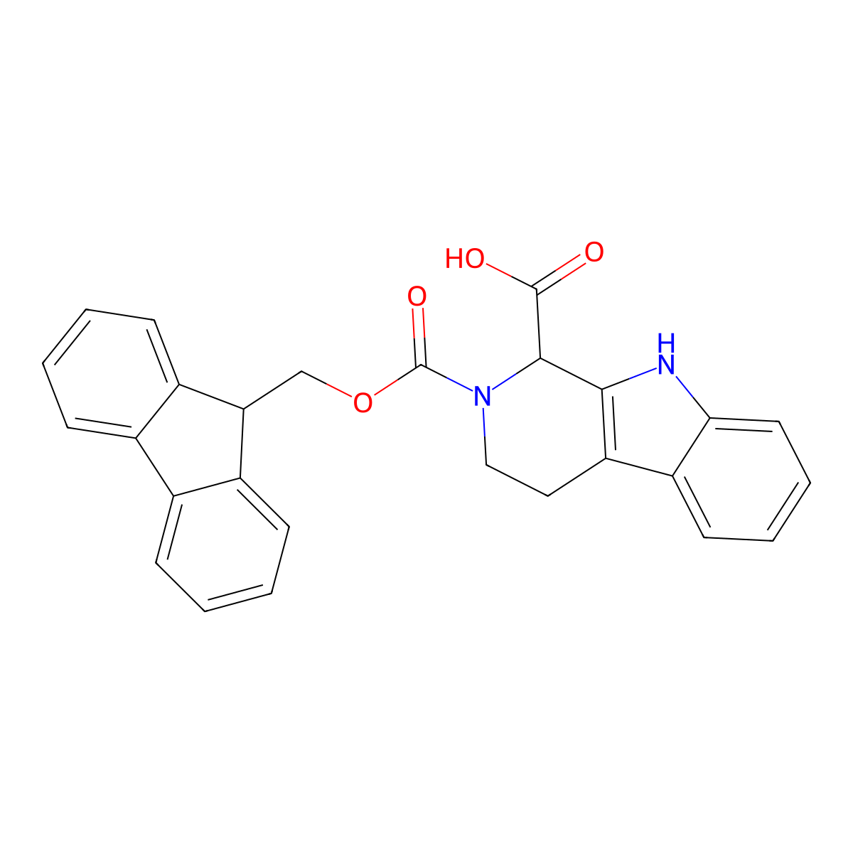 2-{[(9H-fluoren-9-yl)methoxy]carbonyl}-1H,2H,3H,4H,9H-pyrido[3,4-b]indole-1-carboxylic acid molecular structure, CAS 1091619-78-1