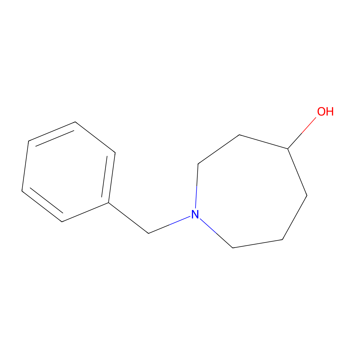 1-Benzylazepan-4-ol molecular structure, CAS 109162-29-0
