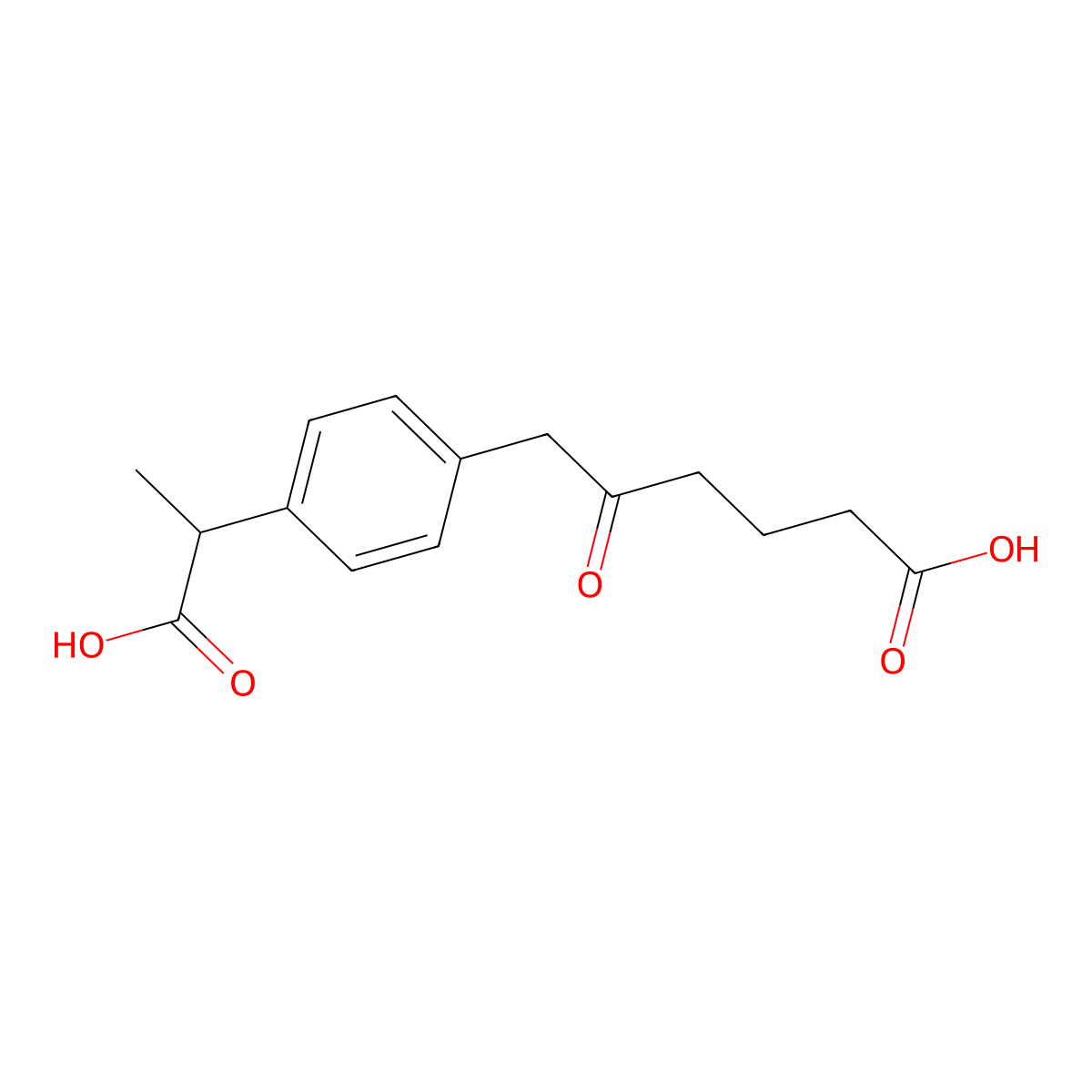 6-(4-(1-Carboxyethyl)phenyl)-5-oxohexanoic acid molecular structure, CAS 1091621-61-2