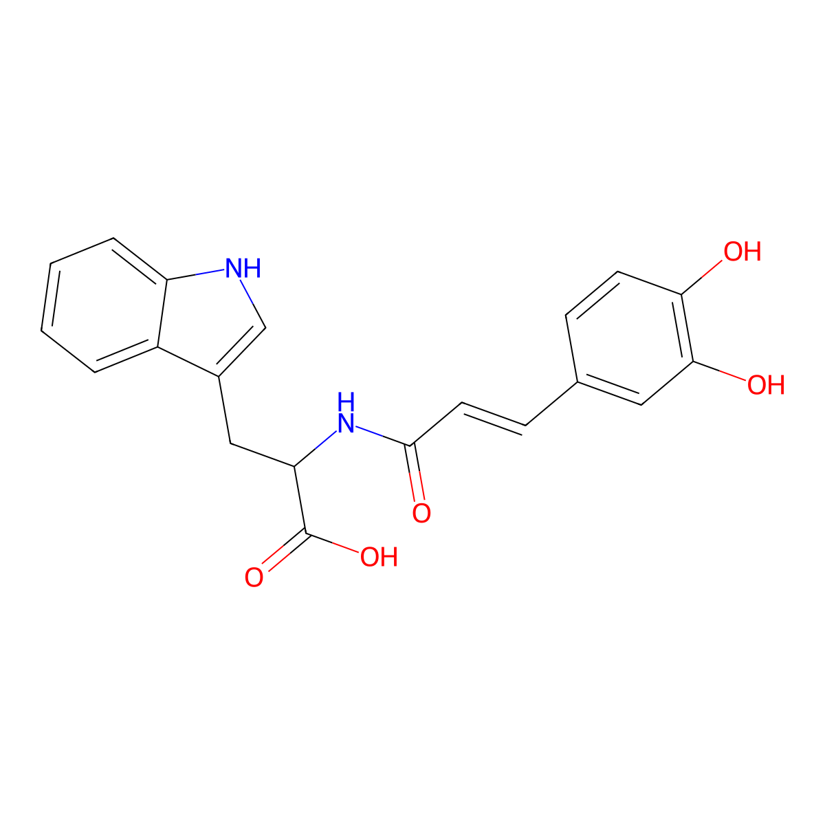 Caffeoyltryptophan molecular structure, CAS 109163-69-1