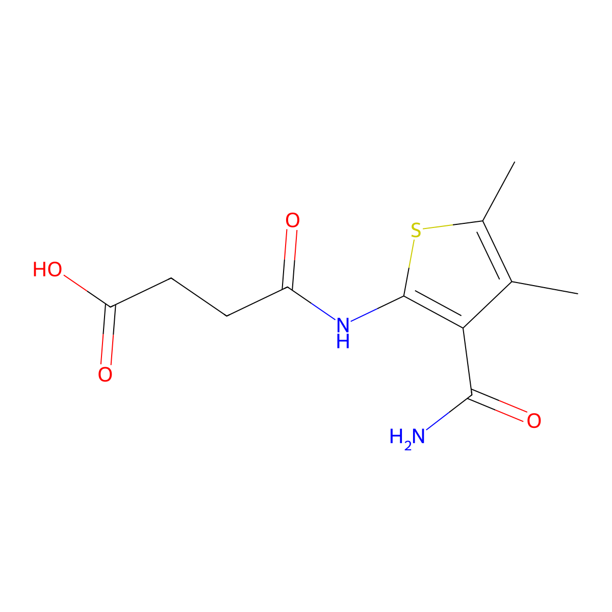 N-(3-Carbamoyl-4,5-dimethyl-thiophen-2-yl)-succinamic acid molecular structure, CAS 109164-38-7