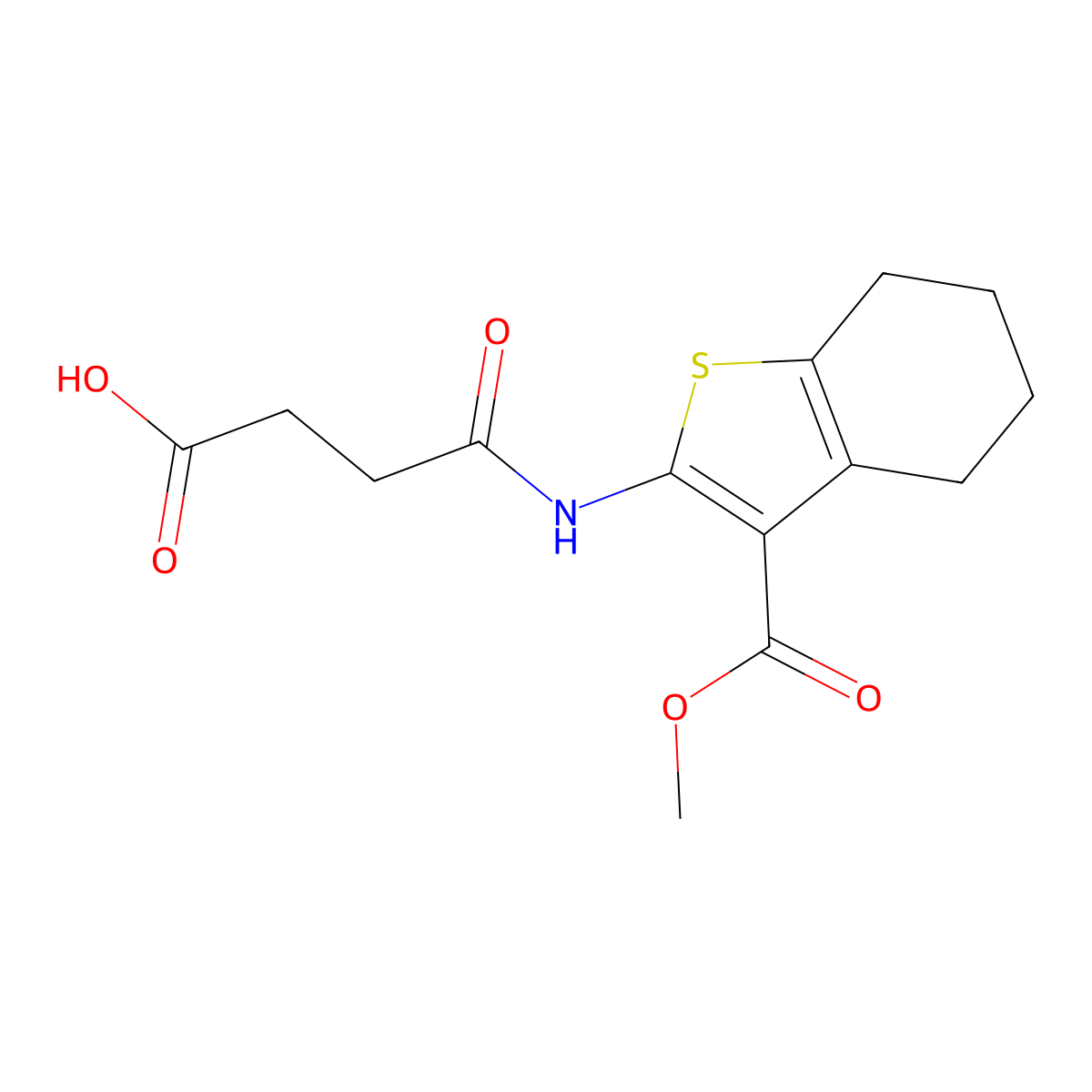 4-{[3-(Methoxycarbonyl)-4,5,6,7-tetrahydro-1-benzothien-2-yl]amino}-4-oxobutanoic acid molecular structure, CAS 109164-45-6