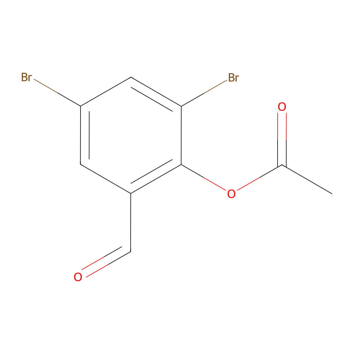 Benzaldehyde, 2-(acetyloxy)-3,5-dibromo- molecular structure, CAS 109165-13-1