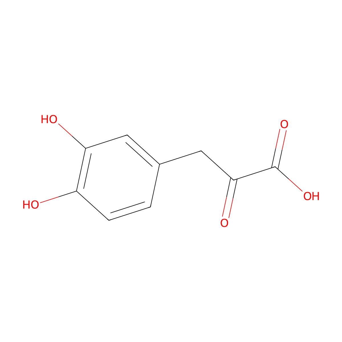 3,4-Dihydroxyphenylpyruvic acid molecular structure, CAS 109170-71-0