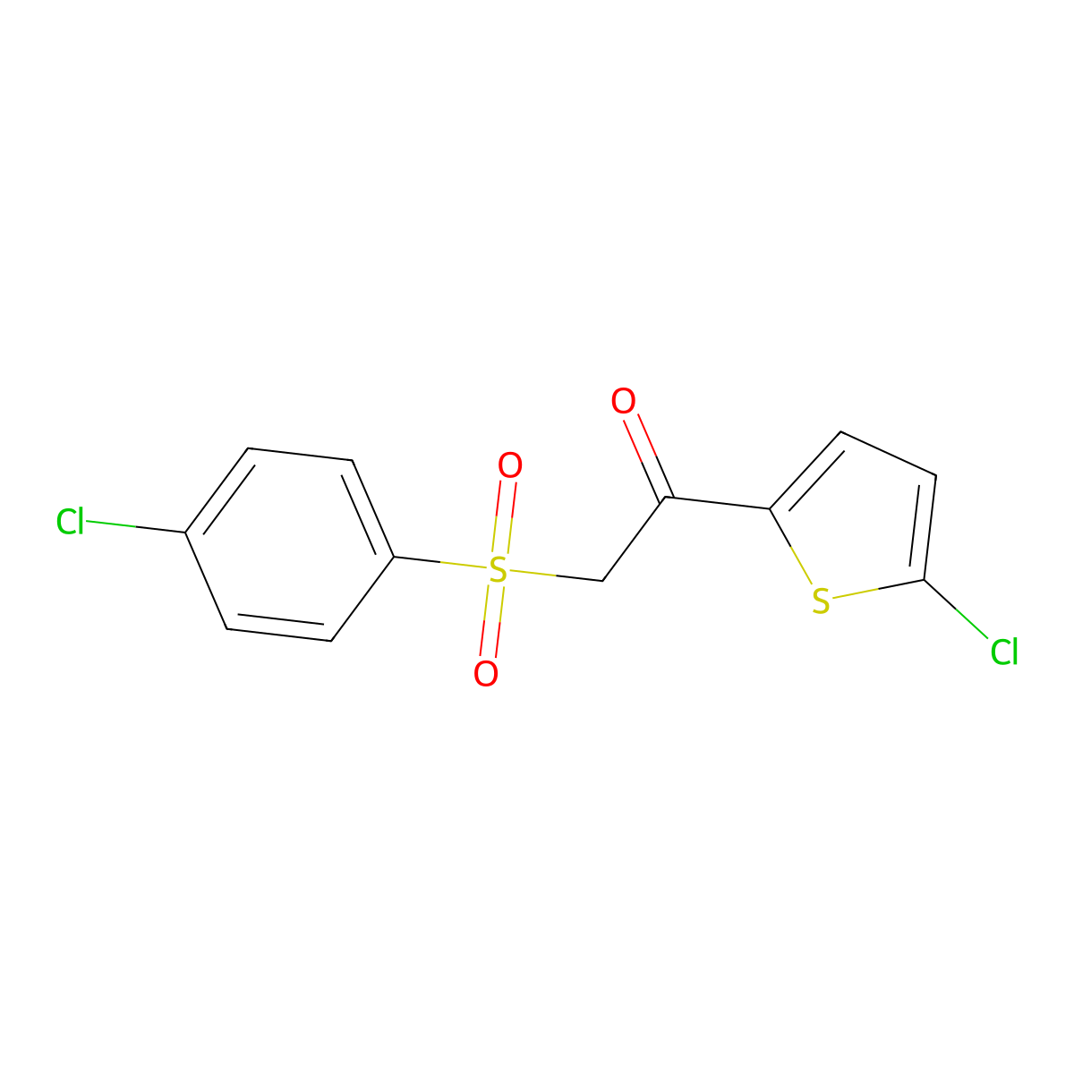 2-[(4-Chlorophenyl)sulfonyl]-1-(5-chloro-2-thienyl)ethanone molecular structure, CAS 1091714-07-6
