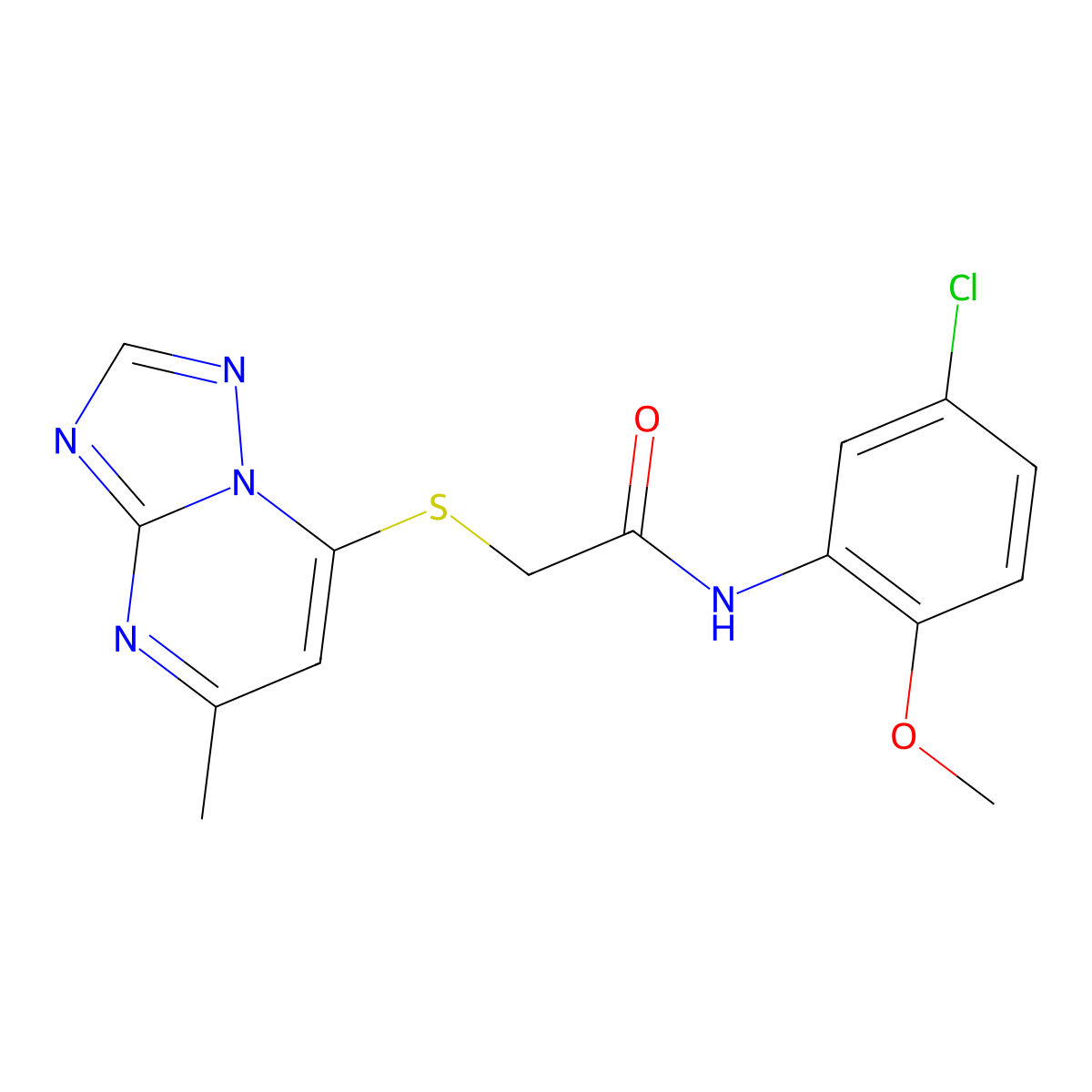 N-(5-chloro-2-methoxyphenyl)-2-[(5-methyl[1,2,4]triazolo[1,5-a]pyrimidin-7-yl)sulfanyl]acetamide molecular structure, CAS 1091727-15-9