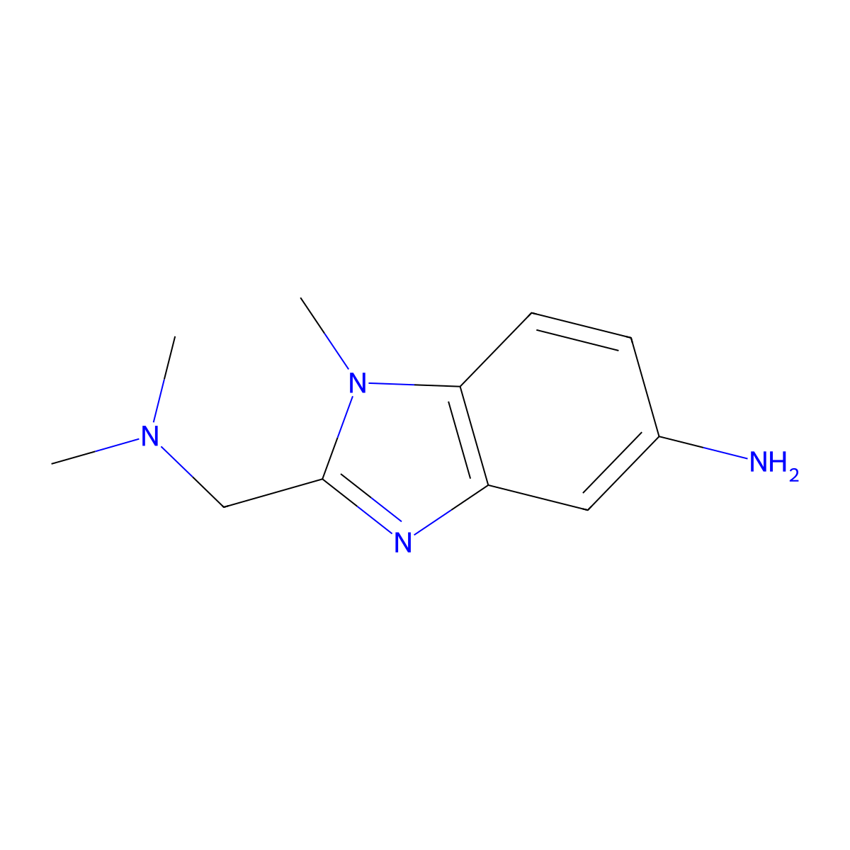 2-((dimethylamino)methyl)-1-methyl-1H-benzo[d]imidazol-5-amine molecular structure, CAS 1091747-12-4