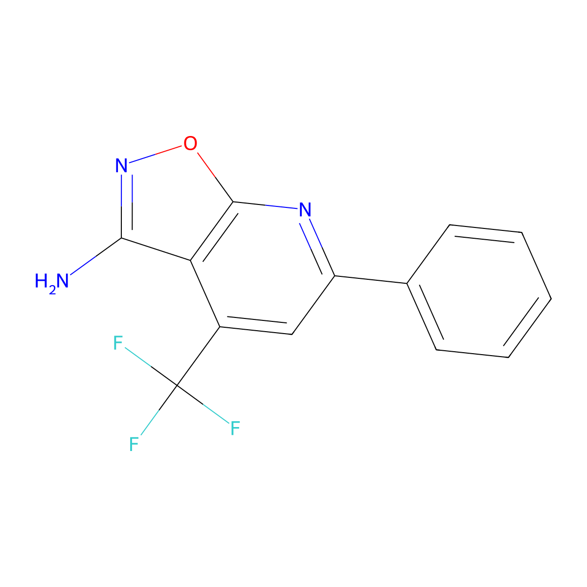 6-Phenyl-4-trifluoromethyl-isoxazolo[5,4-b]pyridin-3-ylamine molecular structure, CAS 1091747-16-8