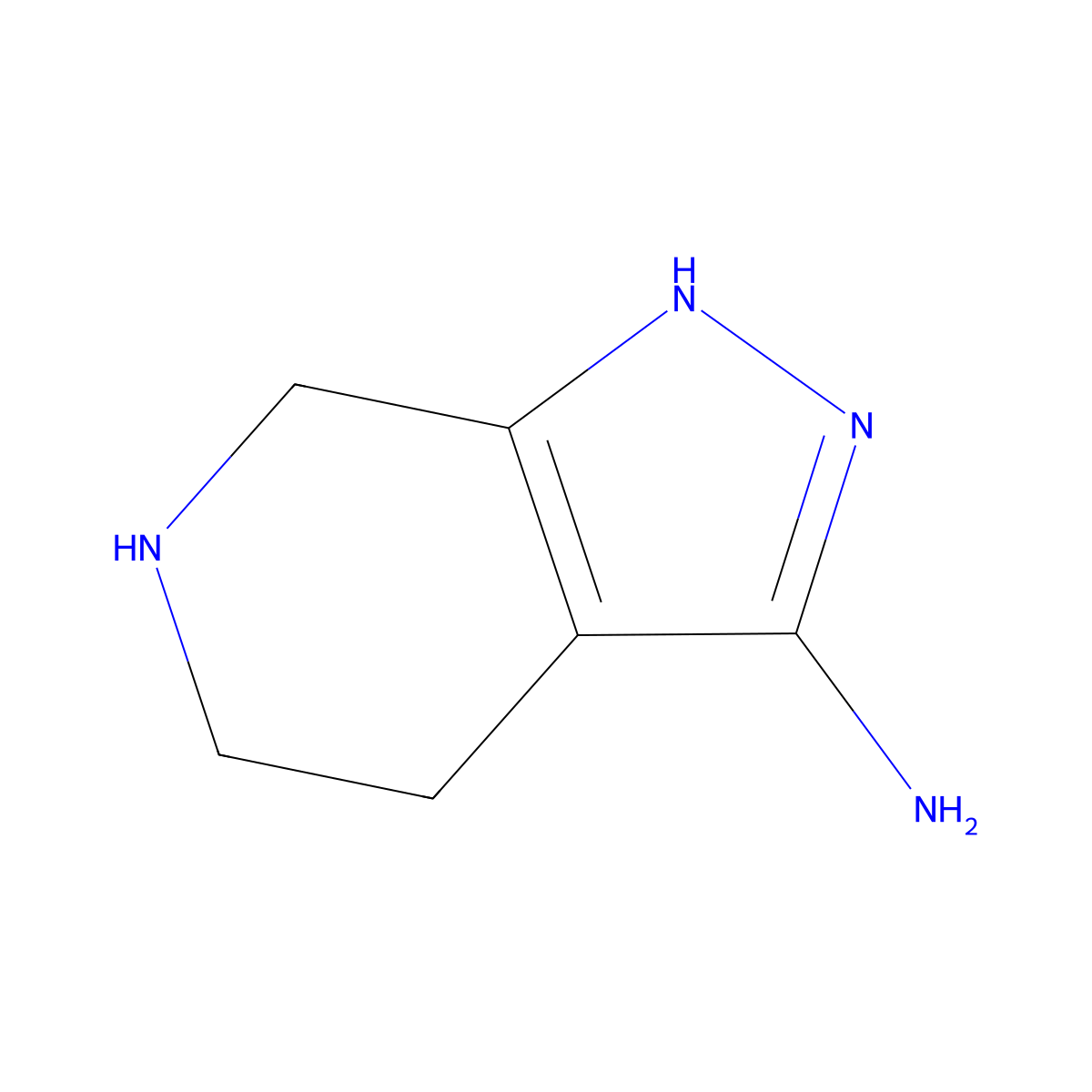 2H,4H,5H,6H,7H-Pyrazolo[3,4-C]pyridin-3-amine molecular structure, CAS 1091749-37-9