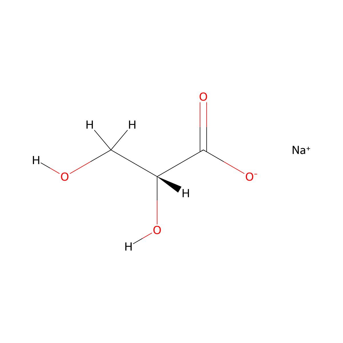 D-Glyceric acid (sodium) molecular structure, CAS 109175-64-6