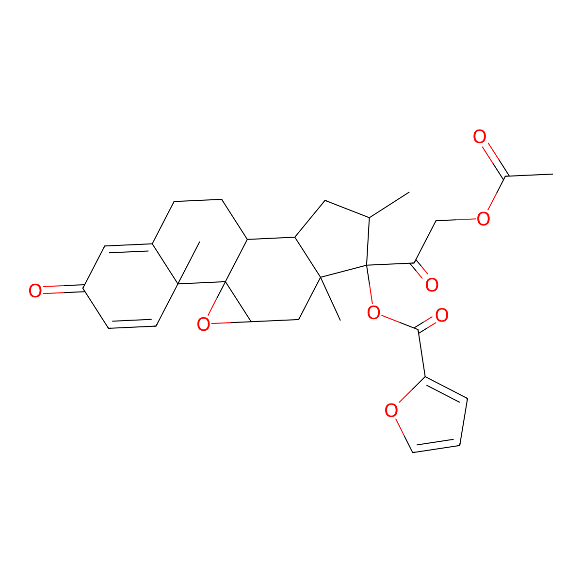 21-Acetyloxy Deschloromometasone Furoate 9,11-Epoxide molecular structure, CAS 109183-56-4