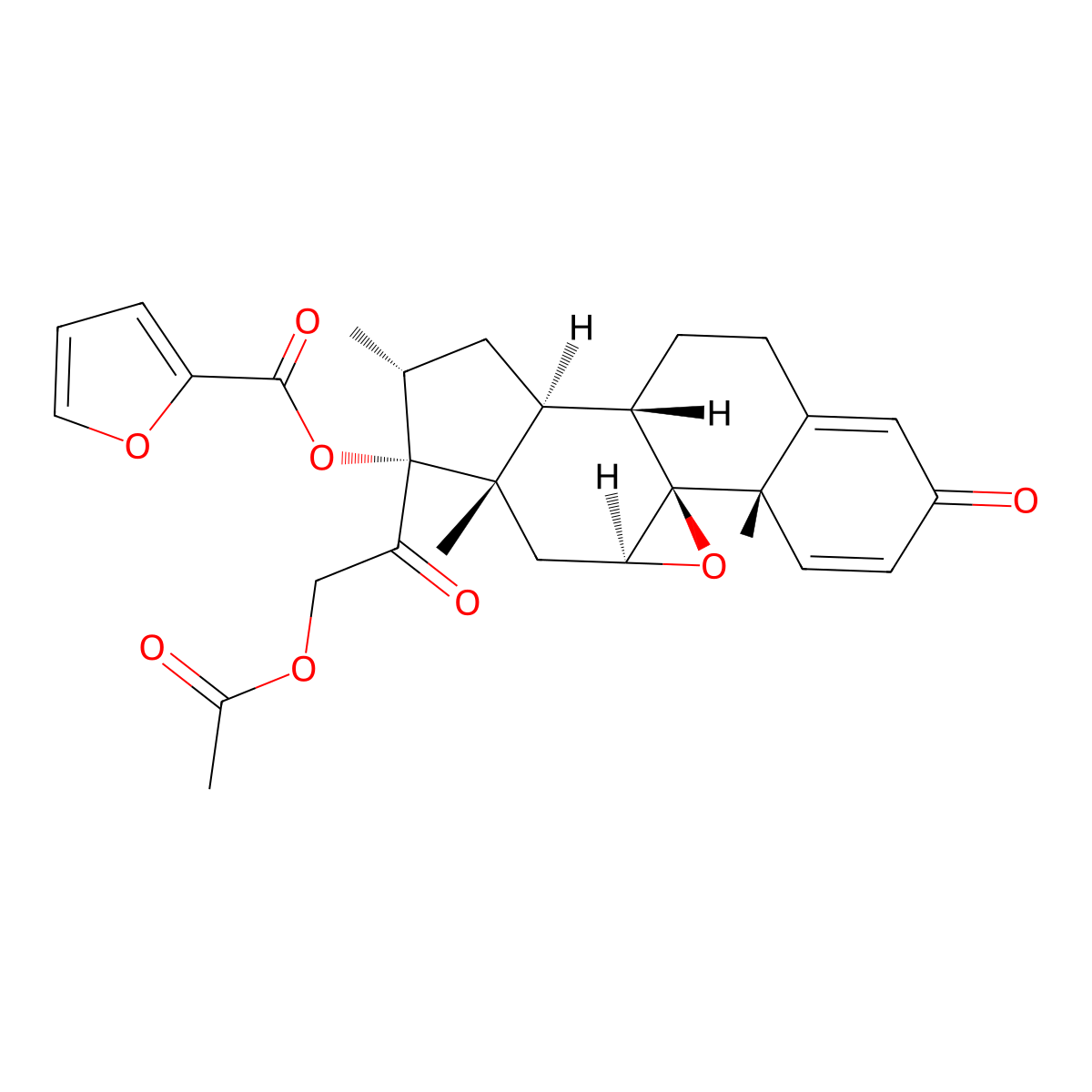 21-Acetyloxy Deschloromometasone Furoate 9,11-Epoxide molecular structure, CAS 109183-56-4