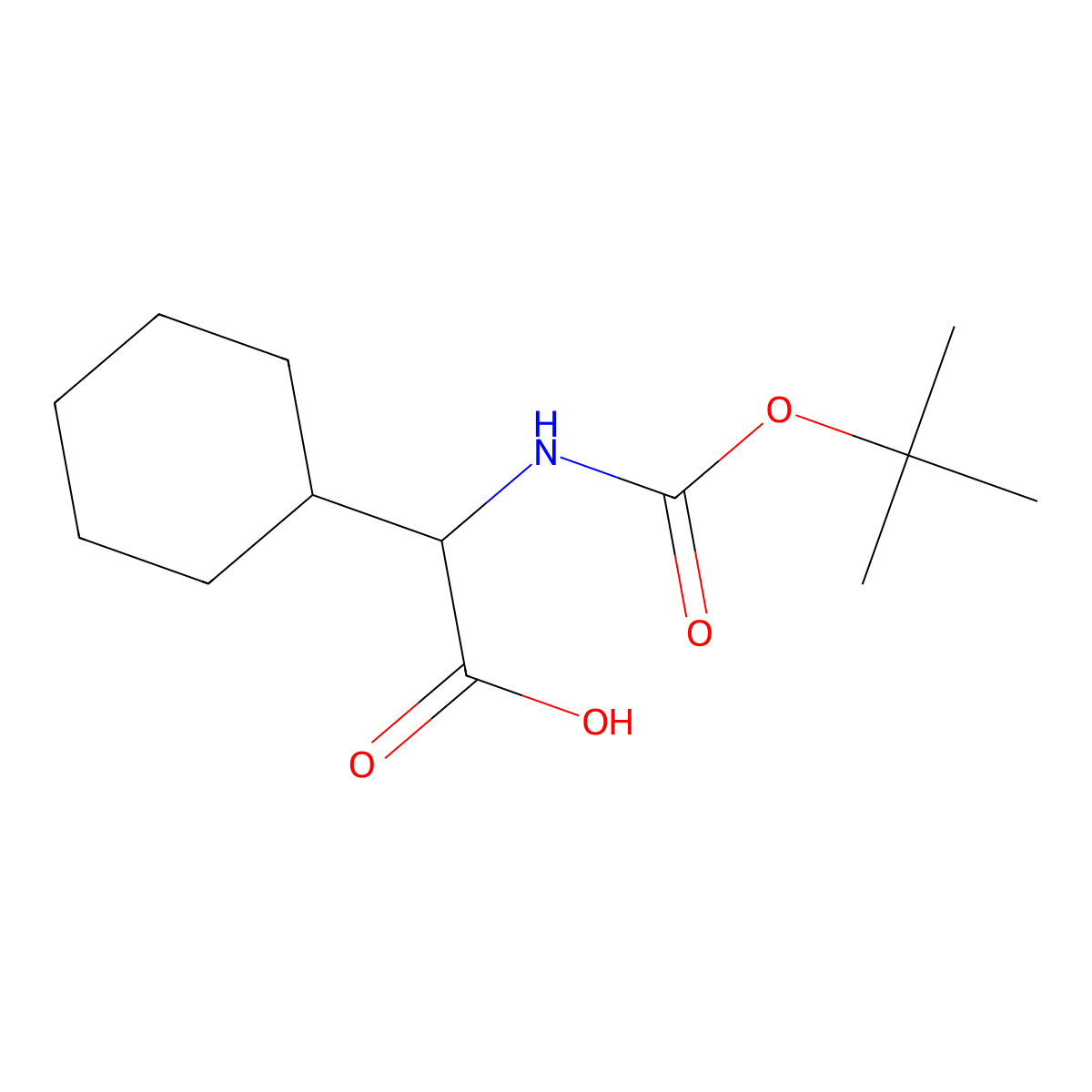 N-(tert-Butoxycarbonyl)-L-cyclohexylglycine molecular structure, CAS 109183-71-3