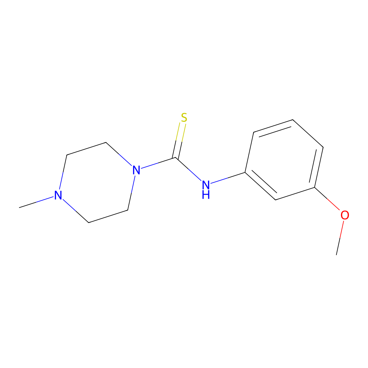 N-(3-methoxyphenyl)-4-methylpiperazine-1-carbothioamide molecular structure, CAS 109185-53-7