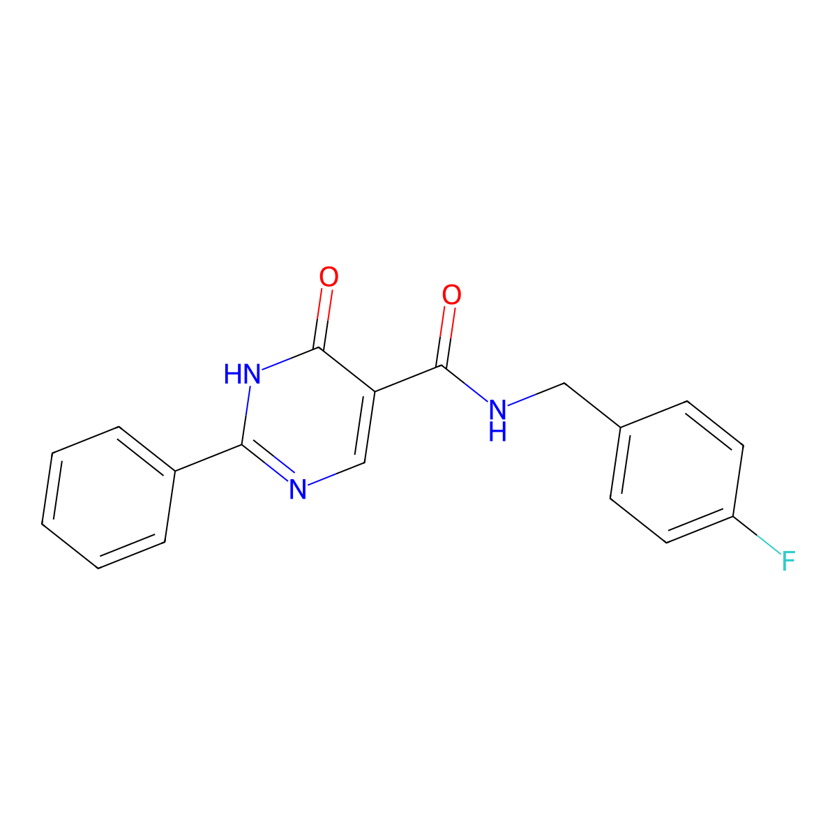 N-[(4-fluorophenyl)methyl]-6-oxo-2-phenyl-1,6-dihydropyrimidine-5-carboxamide molecular structure, CAS 1091859-60-7