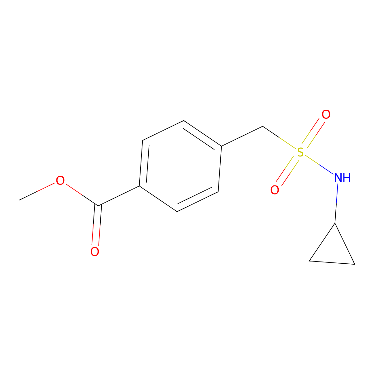 Methyl 4-[(cyclopropylsulfamoyl)methyl]benzoate molecular structure, CAS 1091876-96-8