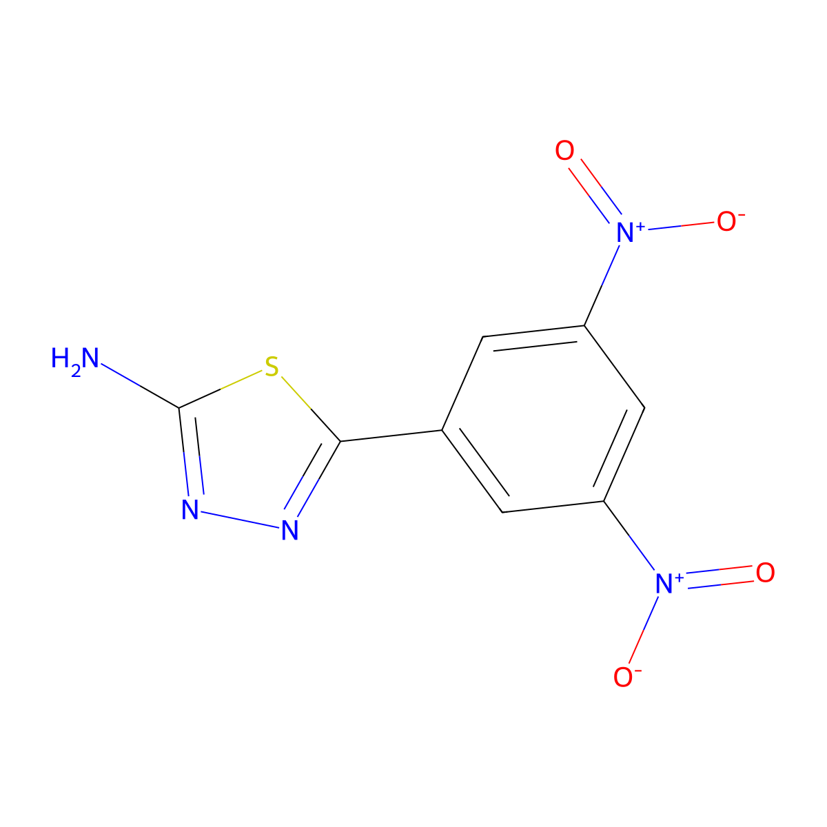 5-(3,5-Dinitrophenyl)-1,3,4-thiadiazol-2-amine molecular structure, CAS 109193-50-2