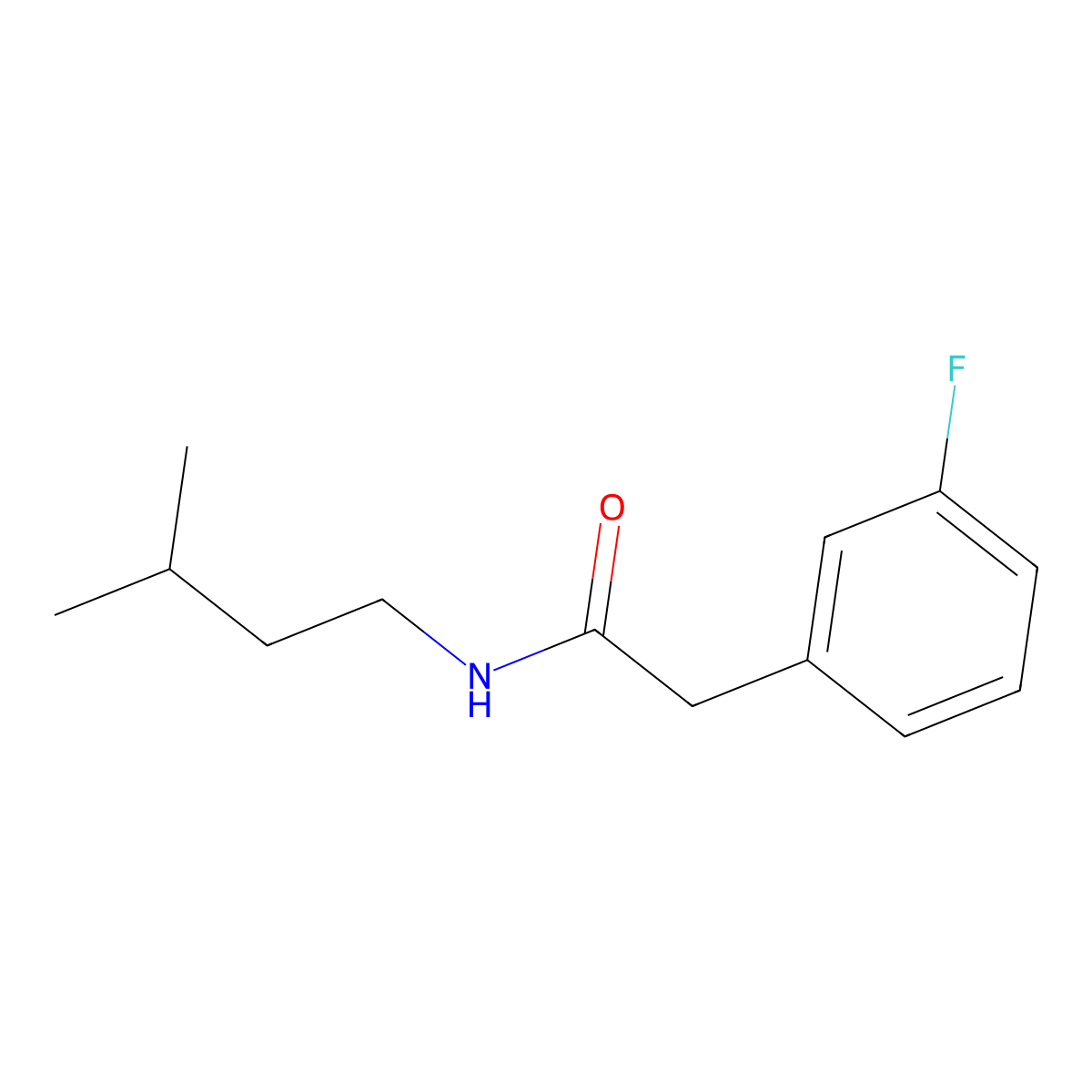 2-(3-fluorophenyl)-N-isopentylacetamide molecular structure, CAS 1091954-46-9