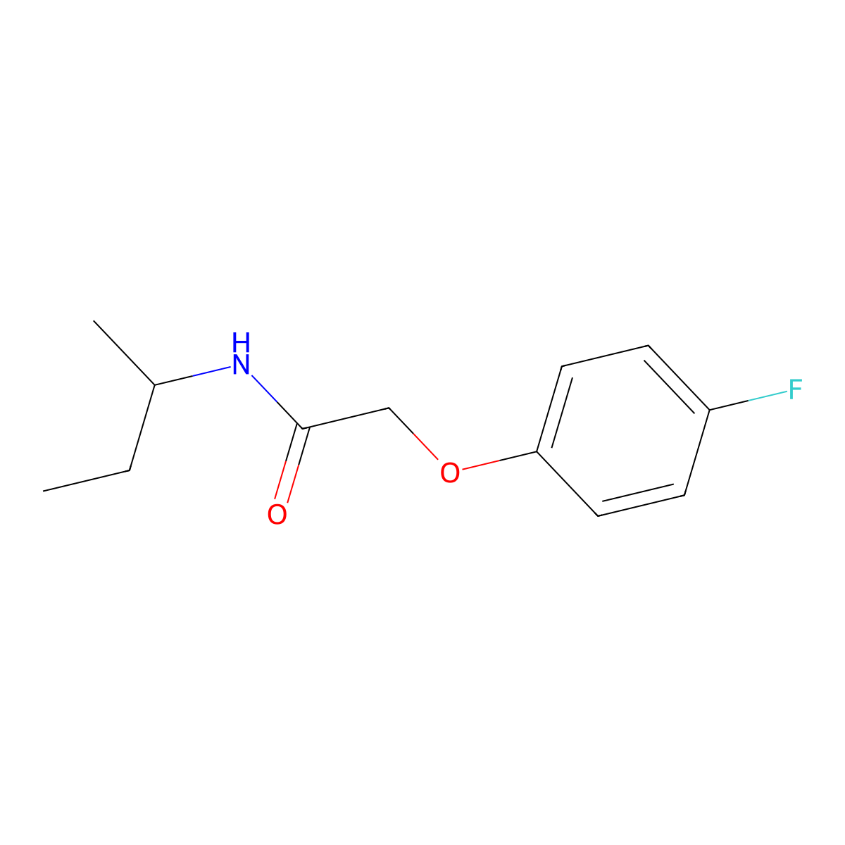 N-(sec-butyl)-2-(4-fluorophenoxy)acetamide molecular structure, CAS 1091954-85-6