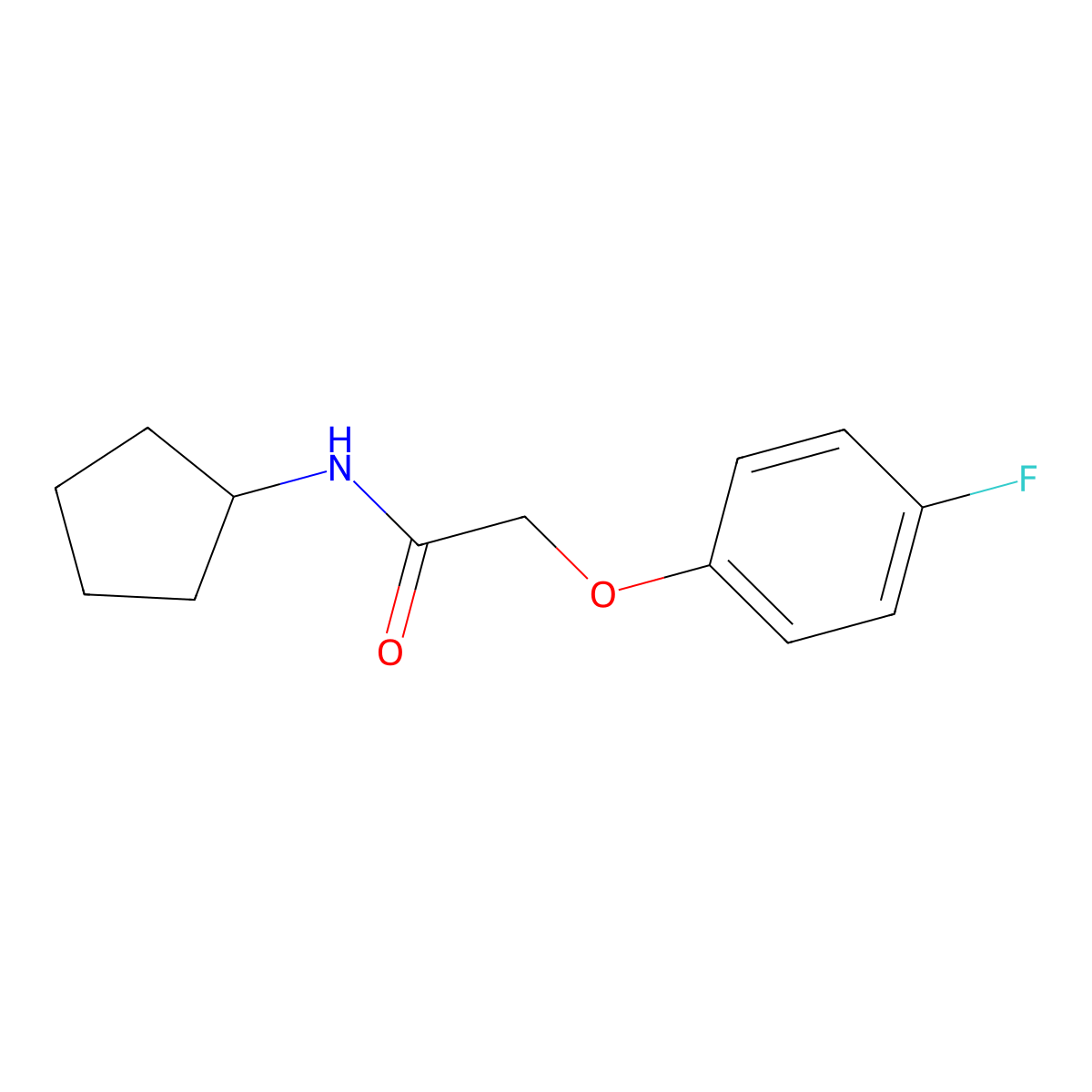 N-cyclopentyl-2-(4-fluorophenoxy)acetamide molecular structure, CAS 1091954-88-9