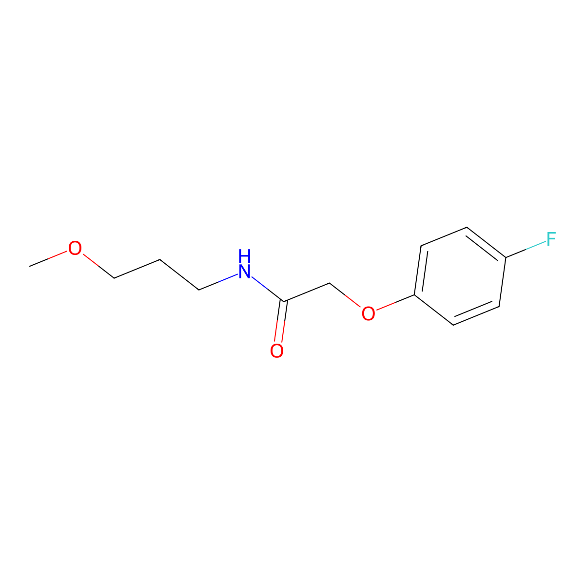 2-(4-fluorophenoxy)-N-(3-methoxypropyl)acetamide molecular structure, CAS 1091954-94-7