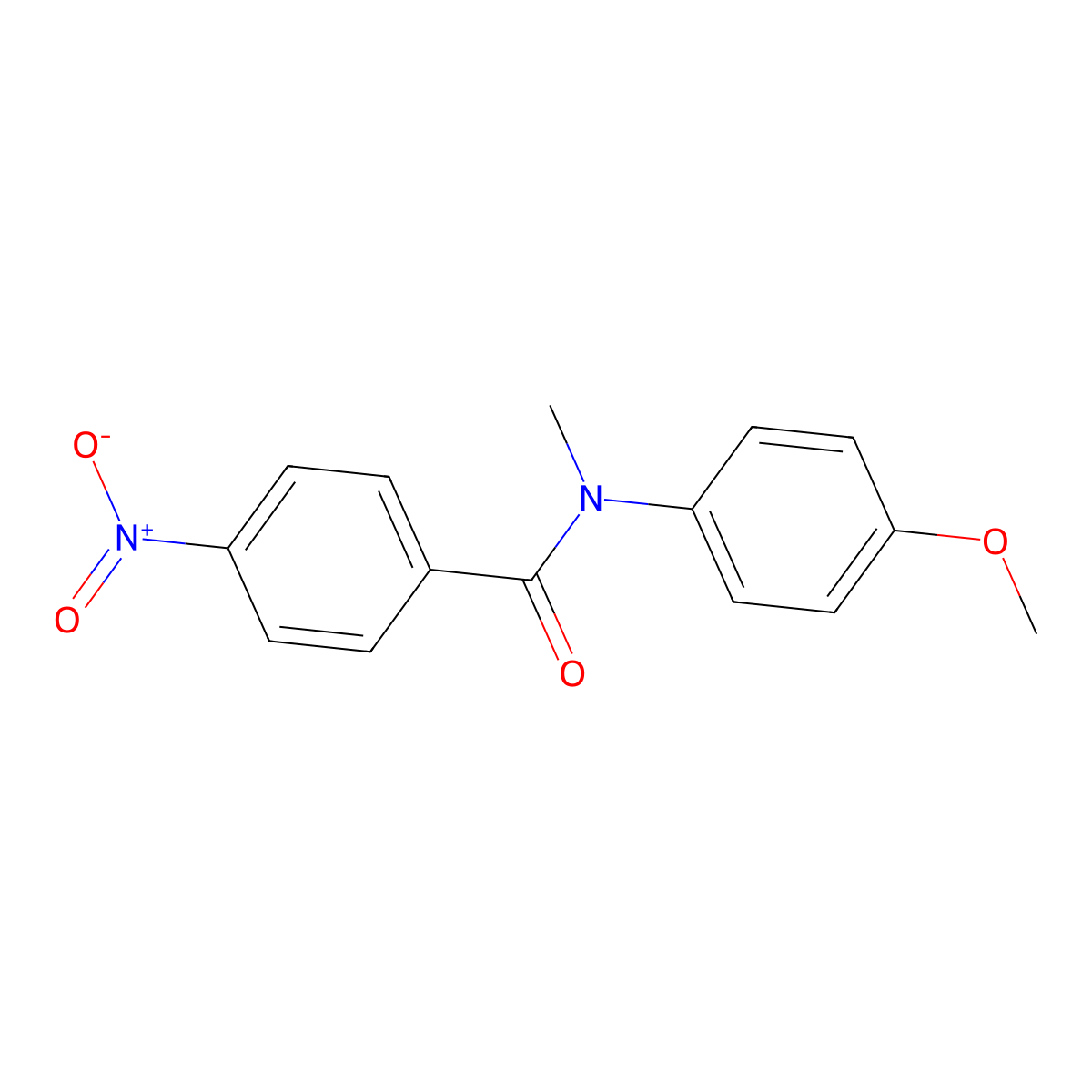 N-(4-Methoxyphenyl)-N-methyl-4-nitrobenzamide molecular structure, CAS 1092-52-0