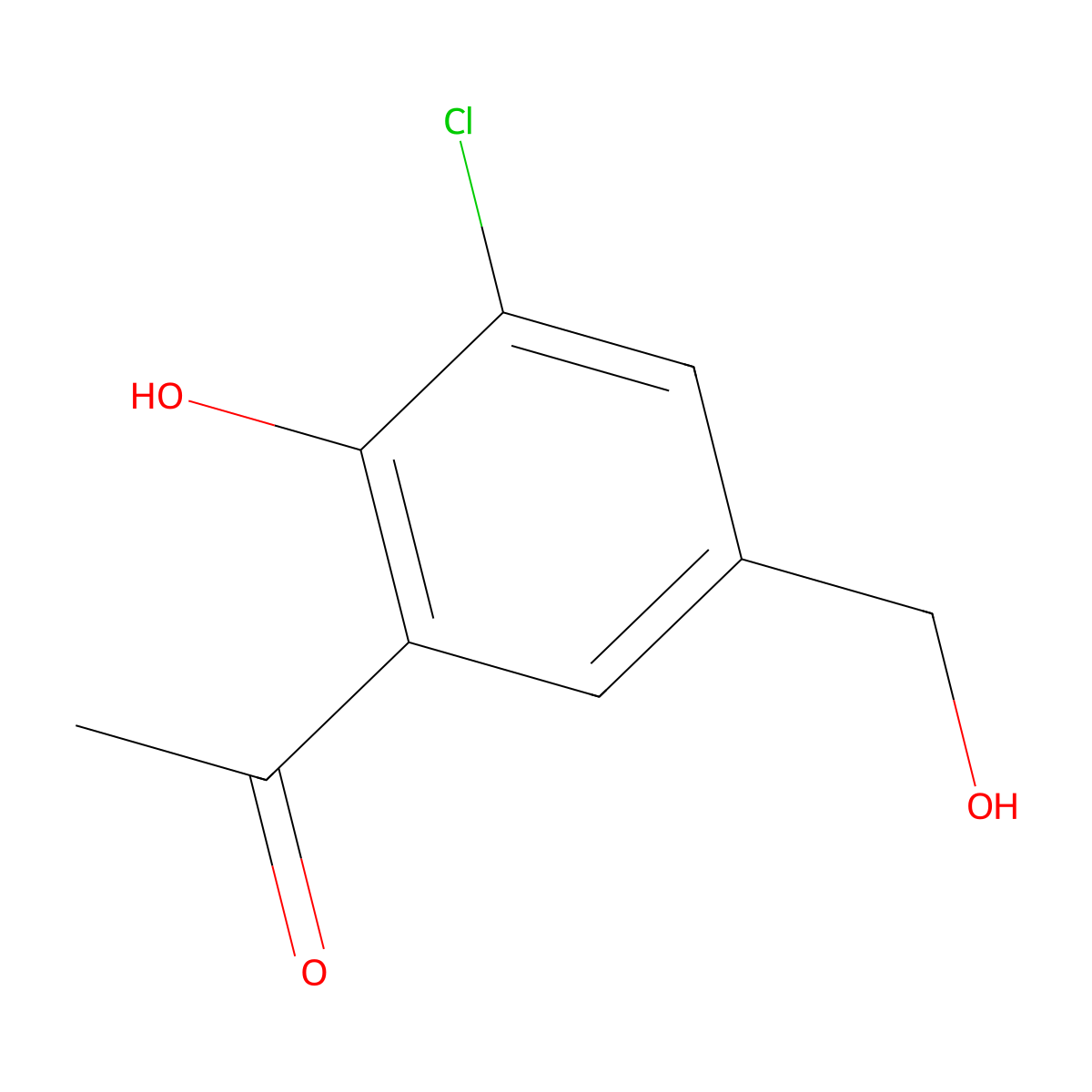 1-(3-Chloro-2-hydroxy-5-(hydroxymethyl)phenyl)ethanone molecular structure, CAS 109201-11-8