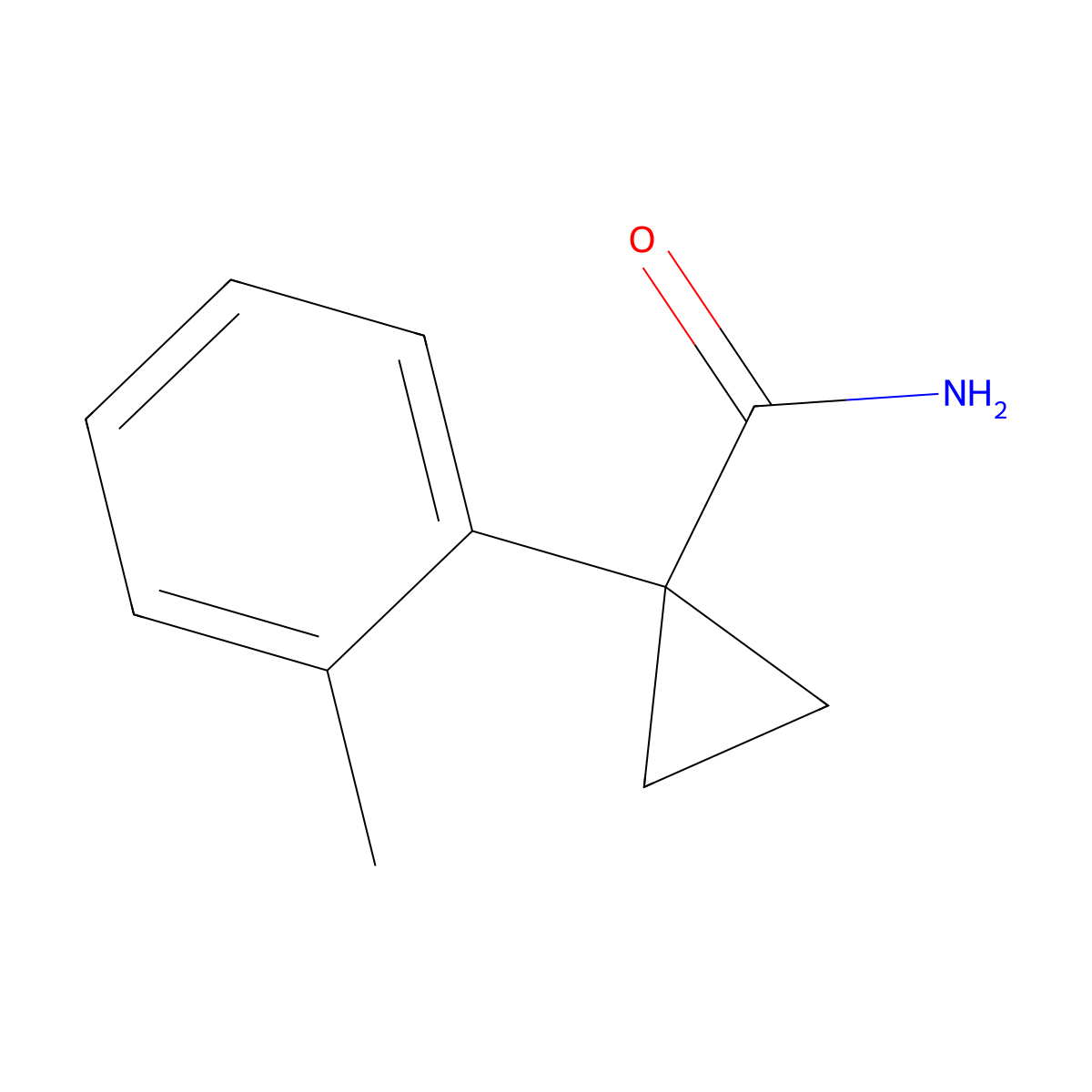 1-(2-Methylphenyl)cyclopropanecarboxamide molecular structure, CAS 1092013-36-9