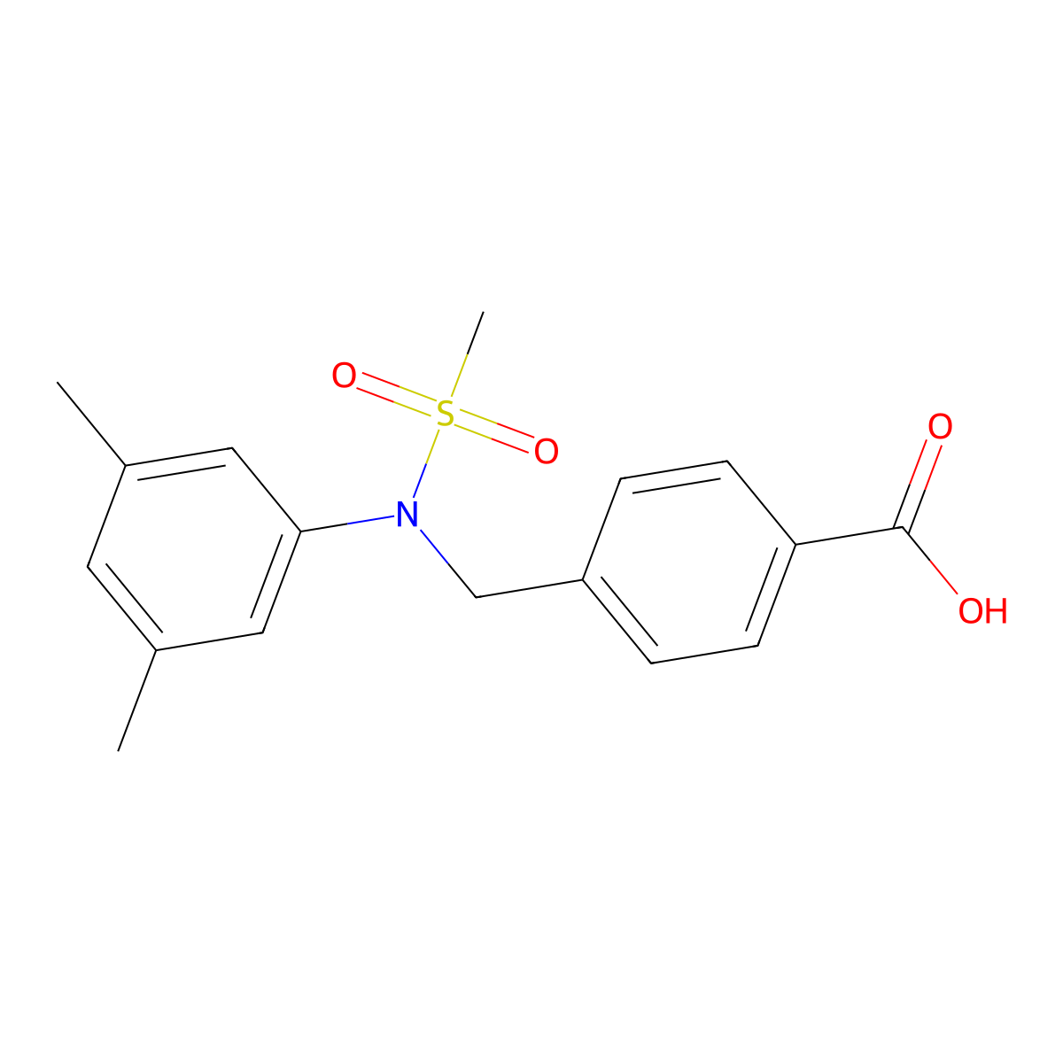 4-{[(3,5-Dimethylphenyl)(methylsulfonyl)amino]methyl}benzoic acid molecular structure, CAS 1092022-18-8