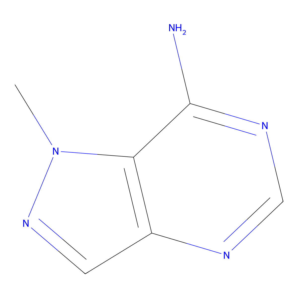 1-methyl-1H-pyrazolo(4,3-d)pyrimidin-7-amine molecular structure, CAS 109205-39-2