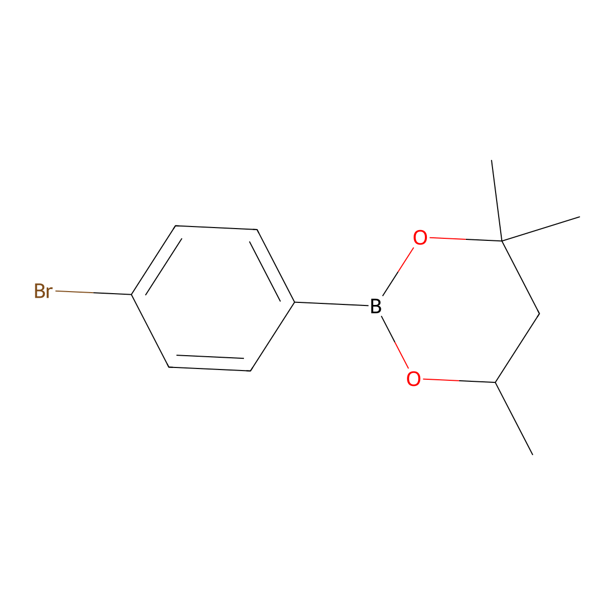 2-(4-Bromophenyl)-4,4,6-trimethyl-1,3,2-dioxaborinane molecular structure, CAS 1092060-78-0