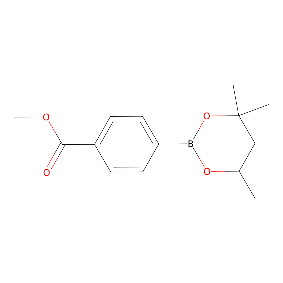 Methyl 4-(4,4,6-trimethyl-1,3,2-dioxaborinan-2-yl)benzoate molecular structure, CAS 1092060-80-4
