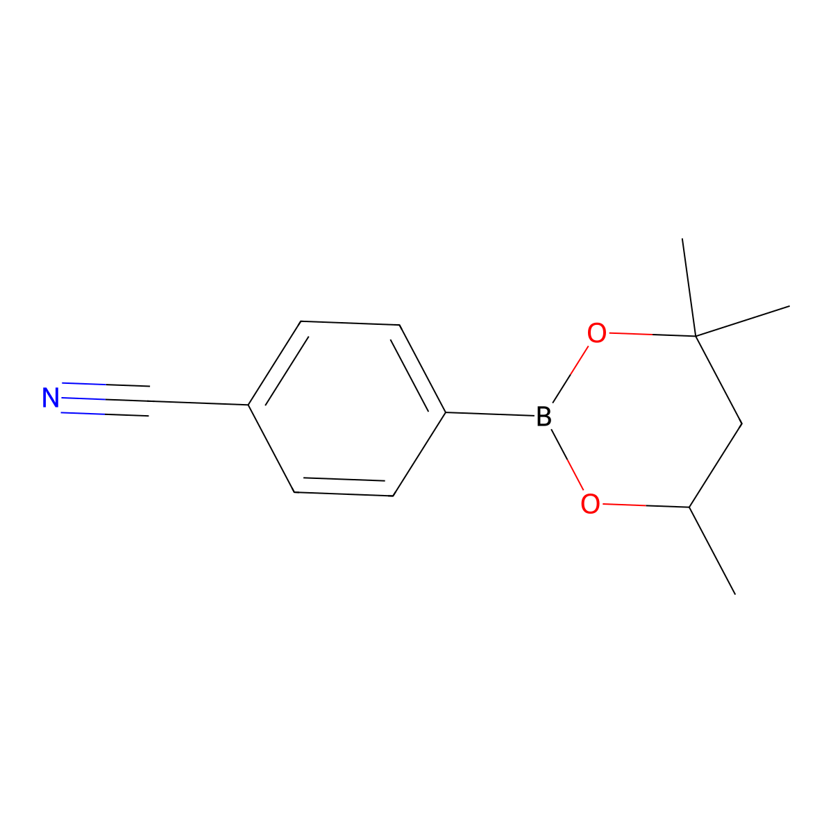 4-(4,4,6-Trimethyl-1,3,2-dioxaborinan-2-yl)benzonitrile molecular structure, CAS 1092060-81-5