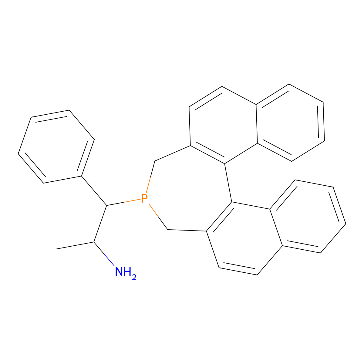 (1S,2S)-1-((4S)-3H-Dinaphtho[2,1-c:1',2'-e]phosphepin-4(5H)-yl)-1-phenylpropan-2-amine molecular structure, CAS 1092064-04-4