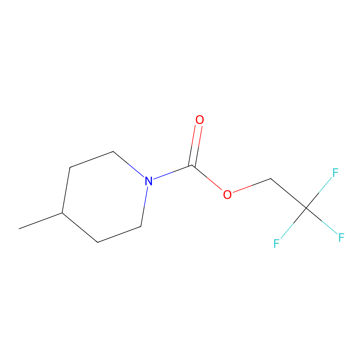 2,2,2-Trifluoroethyl 4-methylpiperidine-1-carboxylate molecular structure, CAS 1092074-38-8