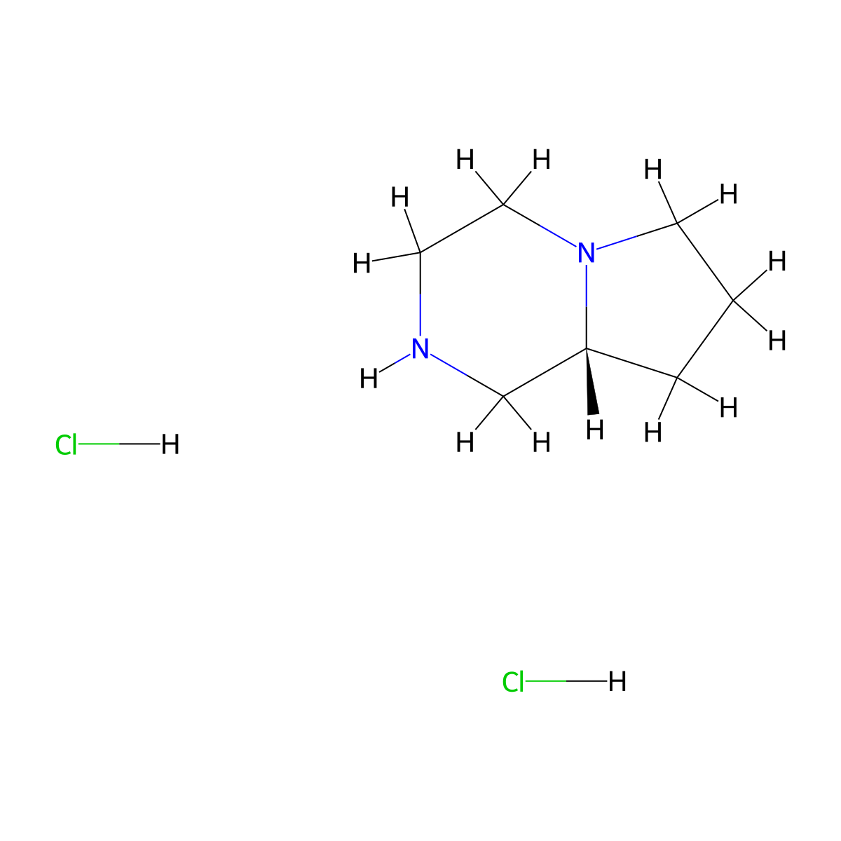(R)-octahydropyrrolo[1,2-a]pyrazine dihydrochloride molecular structure, CAS 1092076-07-7