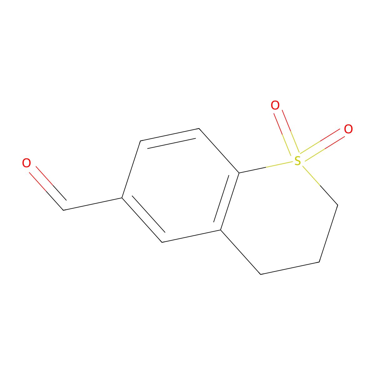 1,1-dioxo-3,4-dihydro-2H-1lambda6-benzothiopyran-6-carbaldehyde molecular structure, CAS 109210-01-7