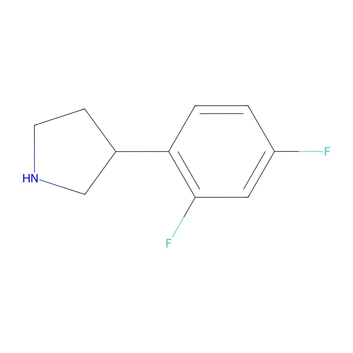 3-(2,4-Difluorophenyl)pyrrolidine molecular structure, CAS 1092108-80-9