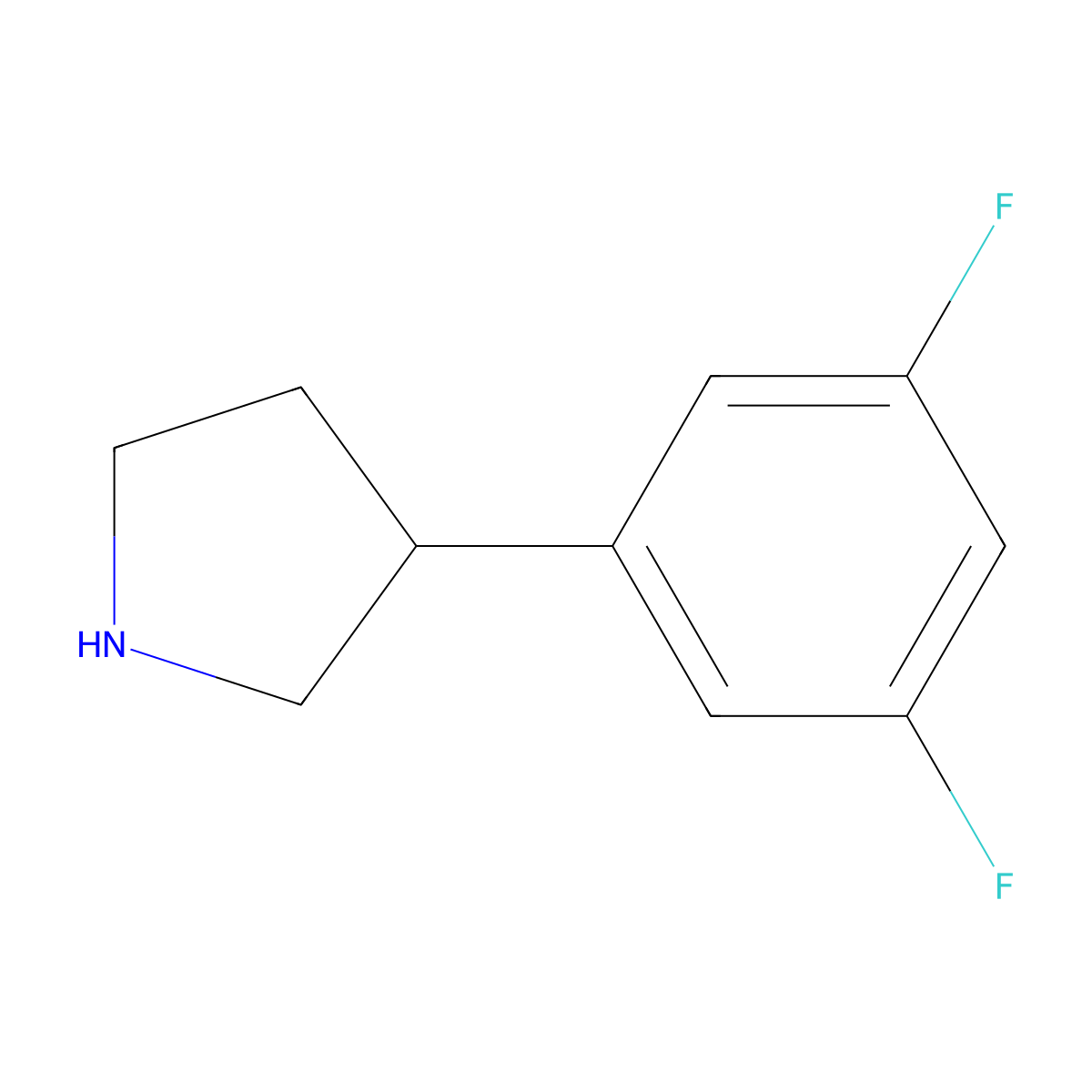 3-(3,5-Difluorophenyl)pyrrolidine molecular structure, CAS 1092108-82-1