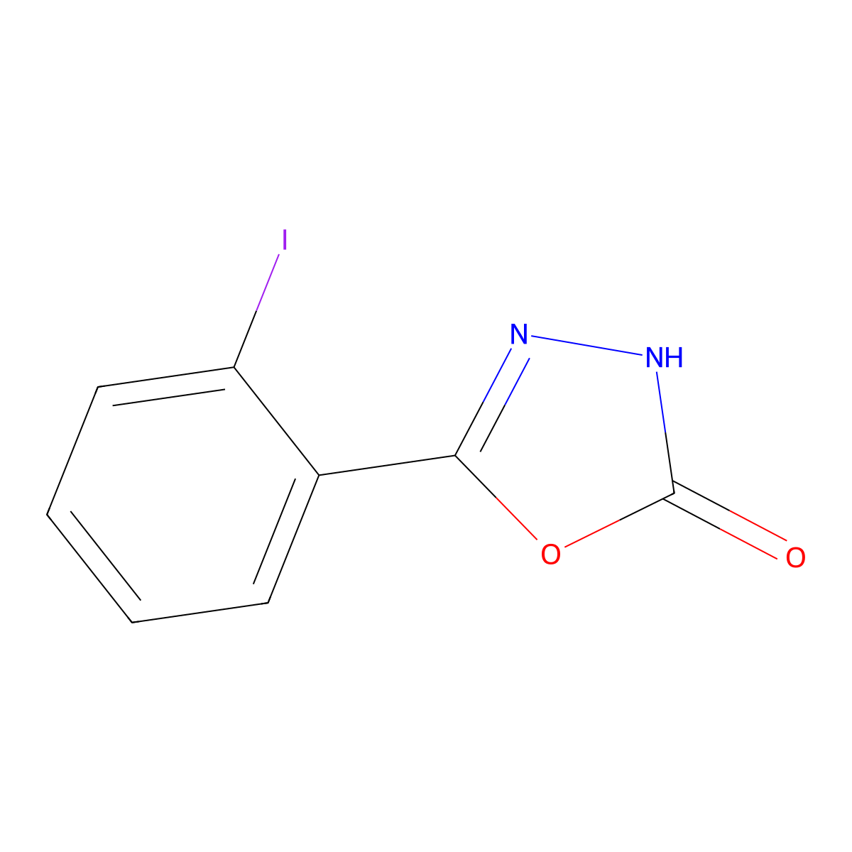 5-(2-Iodophenyl)-1,3,4-oxadiazol-2(3H)-one molecular structure, CAS 1092114-27-6