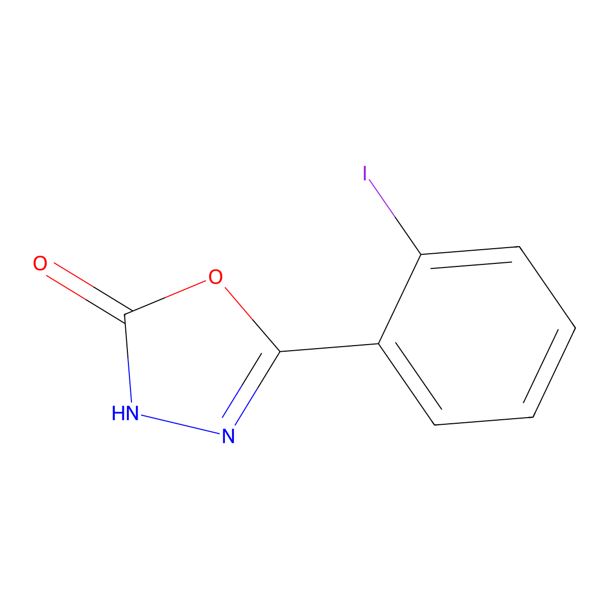 5-(2-Iodophenyl)-1,3,4-oxadiazol-2(3H)-one molecular structure, CAS 1092114-27-6