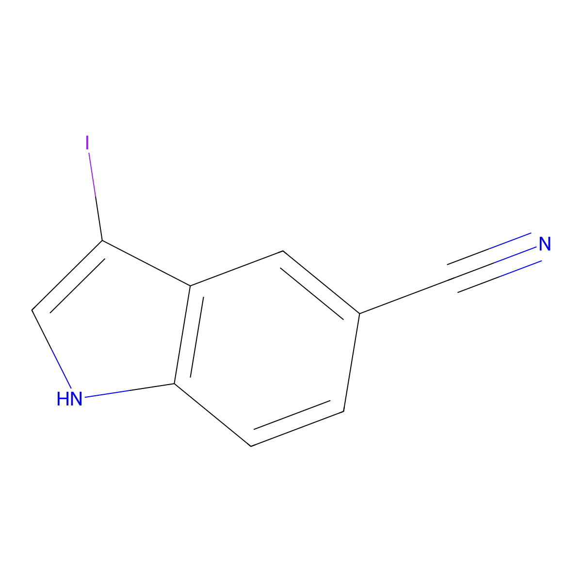 3-Iodo-1H-indole-5-carbonitrile molecular structure, CAS 1092114-59-4