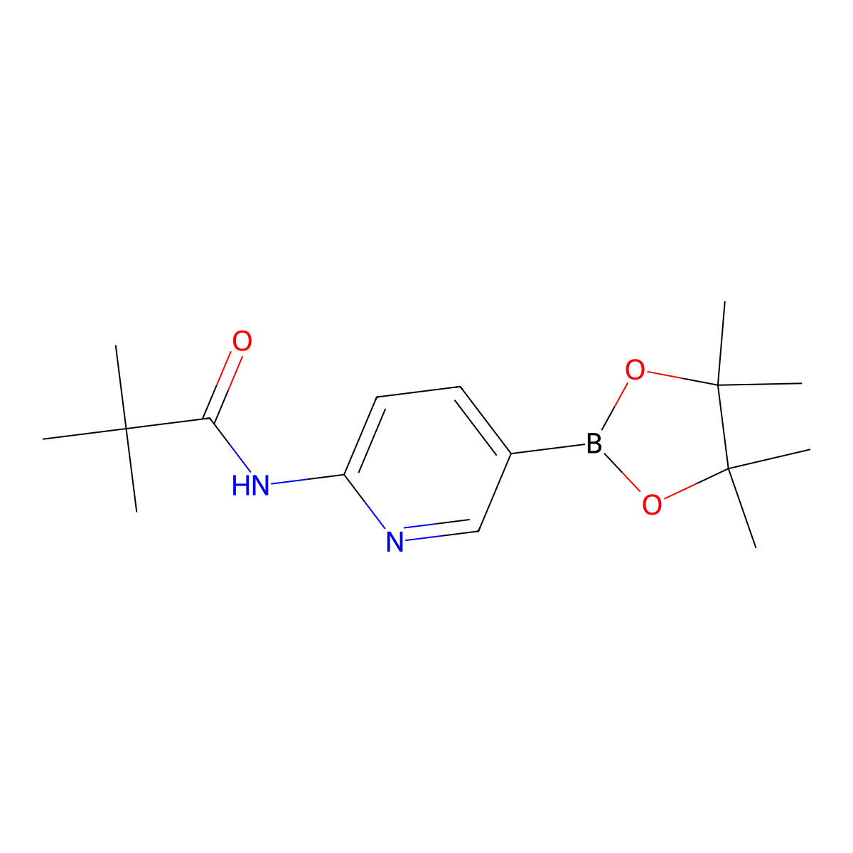 N-(5-(4,4,5,5-Tetramethyl-1,3,2-dioxaborolan-2-yl)pyridin-2-yl)pivalamide molecular structure, CAS 1092119-20-4